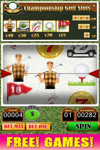 Championship Golf Slots - Slot Machine of Fun for the Golfer in Your House GOLD Edition screenshot 2