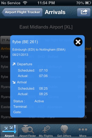 East Midlands Airport (EMA) Flight Tracker screenshot 3