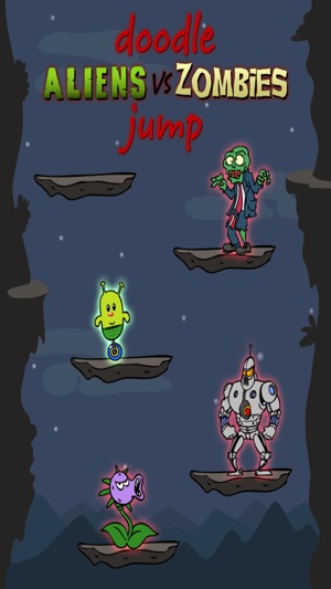 Doodle Alien vs Zombies Jump Game - Head