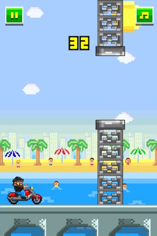 Beach Bikers - Free Retro 8-bit Pixel Motorcycle Games screenshot 3
