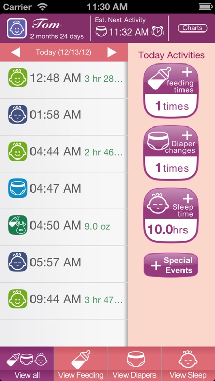 Baby Care (Feeding, Sleep and Diaper Track & Log for Newborn)