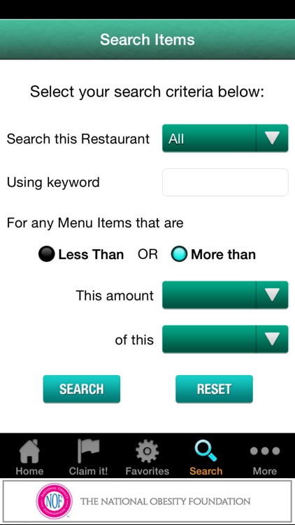 Restaurant Menu Nutrition