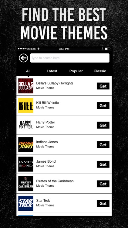 Movie Theme Ringtones screenshot-0