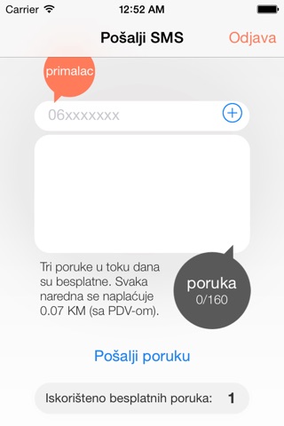 Web2SMS BiH screenshot 2