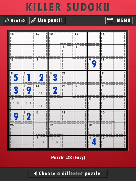 Cheats for Sudoku Puzzle Challenge