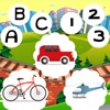 123 & ABC Cool Car-Race & Great Vehicle School App For Kids: Free Game for Children and Toddlers: Education Rally