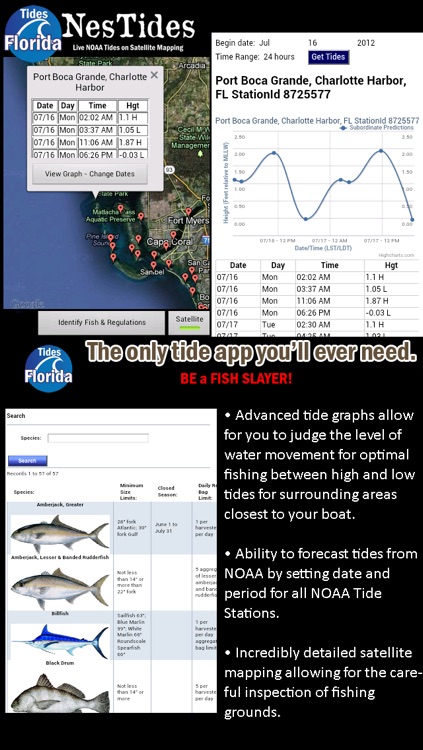 Florida Tides & Weather w/ Florida Fishing Regulations