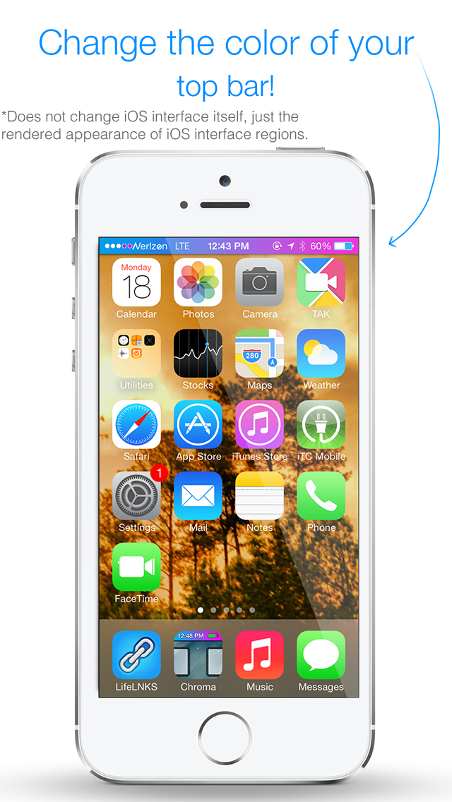 Screenshots of Chroma - Custom Status Bars Overlays For Your Wallpaper for iPhone