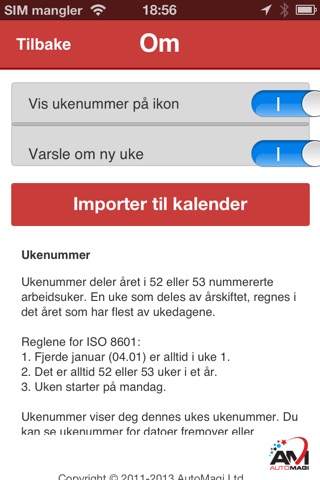 Ukenummer (ISO standard) screenshot 4