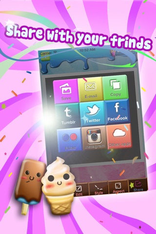 Ice Cream Photo Frame Editor - Insta Collage Edition FREE! screenshot 3