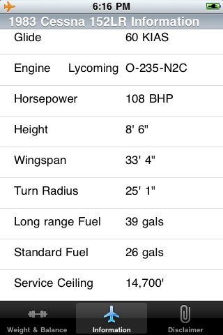 C152LR Weight and Balance Calculator screenshot 2