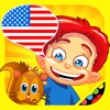 American English for kids: play, learn and discover the world - children learn a language through play activities: fun quizzes, flash card games and puzzles