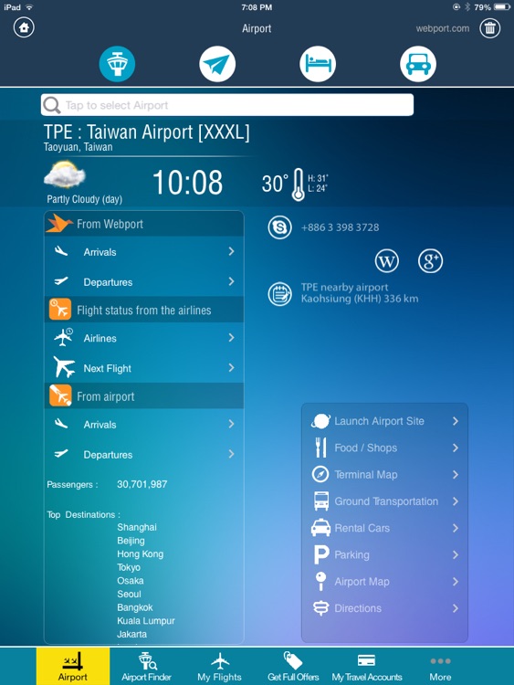 Taiwan Taoyuan Airport + Flight Tracker HD air eva China airlines