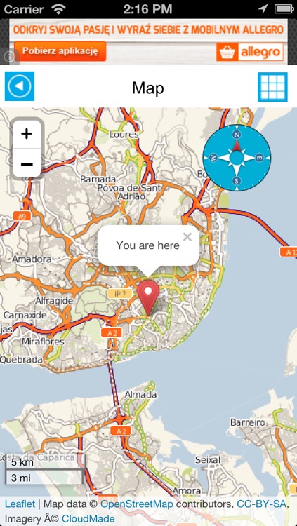 Portugal offline road map. Free edition with Lisboa, Porto, Faro, Lagos