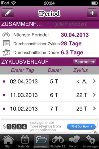 iPeriod Lite Period Tracker screenshot 4