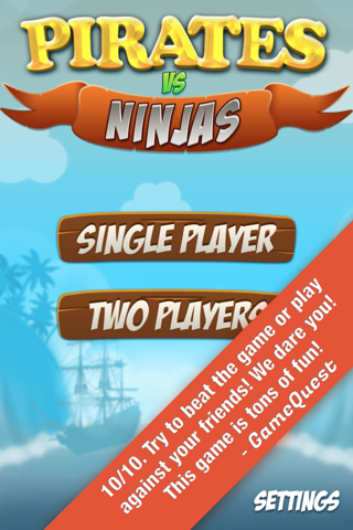 War Games: Pirates Versus Ninjas - A 2 player and Multiplayer Combat Game screenshot 4