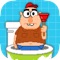 This feisty italian plumber is jumping and chumping from one toilet to another running for dear life