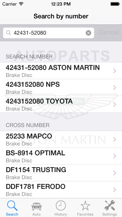 Autoparts for Aston Martin