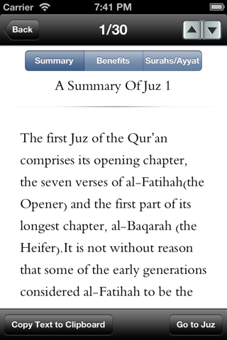 A Summary of the Quran: Juz by Juz screenshot 2