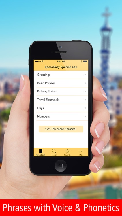 SpeakEasy Spanish Lite ~ Free Travel Phrases with Voice and Phonetics
