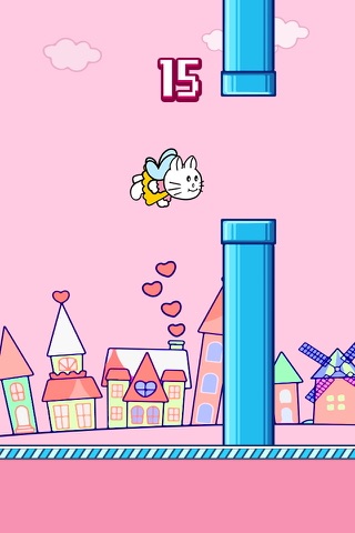 Flying Kitty's Fly Adventure - Fly with Adventurous Tiny & Cute Kitty screenshot 2