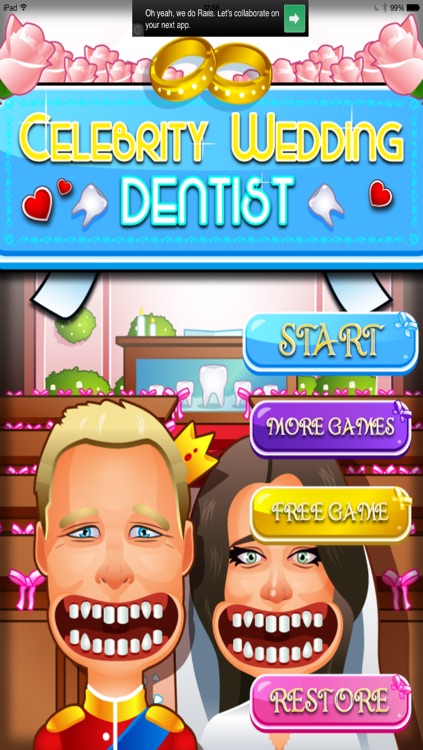 A Celebrity Wedding Day Dentist Game FREE- A fun and fashionable dentist / doctors game for little boys and girls.