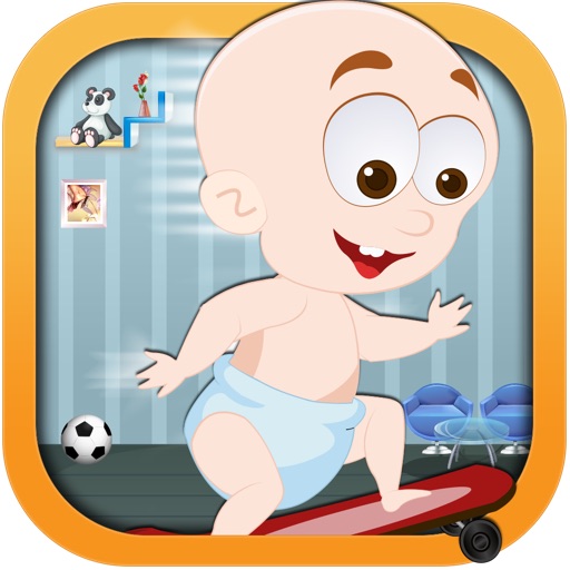 Cute Cake Eating Baby - Fun Skateboard Game for Kids FREE By Animal Clown icon