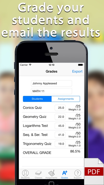 Classroom Grade Manager - Keep Track of your Students' Homework