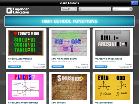 High School Math Functions -  Common Core curriculum builder and lesson designer for teachers and parents screenshot 4