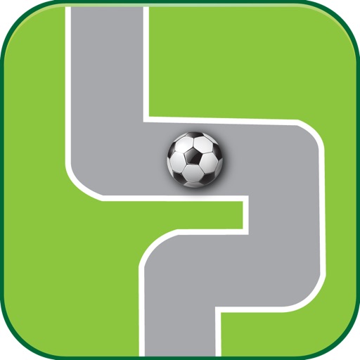 Stay in White line with Soccer ball - Tap and drag the brazuka soccer ball and stay in line icon