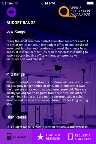 Office Renovation Calculator screenshot 2