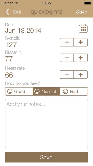 Blood Pressure Tracker QuickLog.me(圖4)-速報App