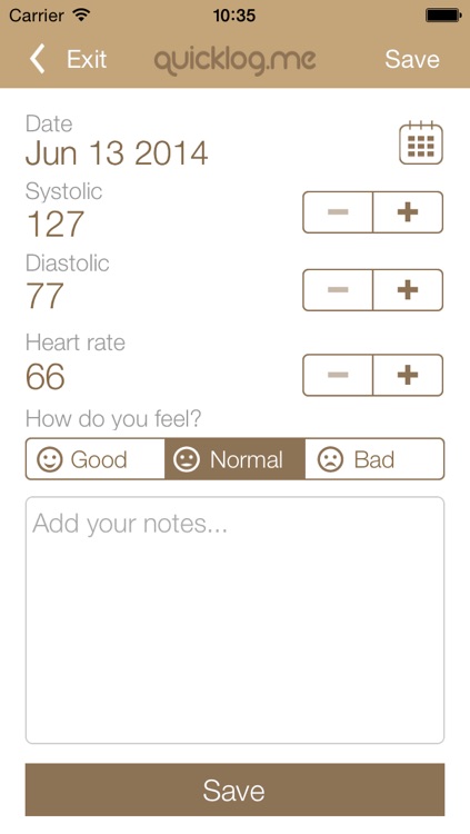 Blood Pressure Tracker QuickLog.me screenshot-3