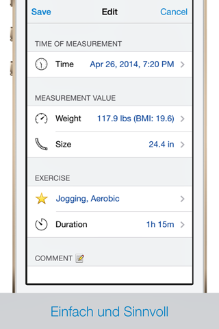 Weight Size Diary free screenshot 4