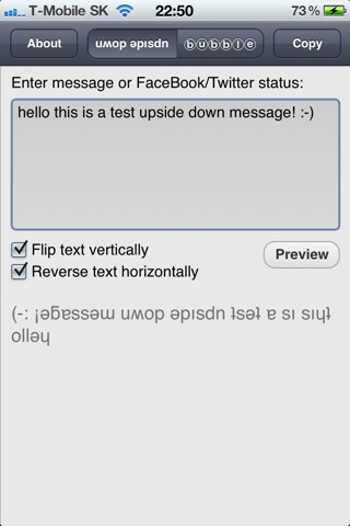 umop ǝpısdn - crazy upside down sms, facebook and twitter status screenshot 2