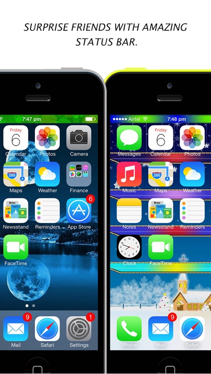 Color Status Bars - Pimp Out a Colorful Status Bar And Get A Cool Customized Designed TimeBar for iOS 7 screenshot-3