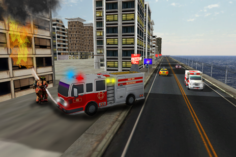 Fire truck emergency rescue 3D simulator free 2016 screenshot 4