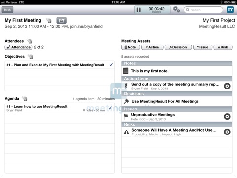 MeetingResult screenshot 2