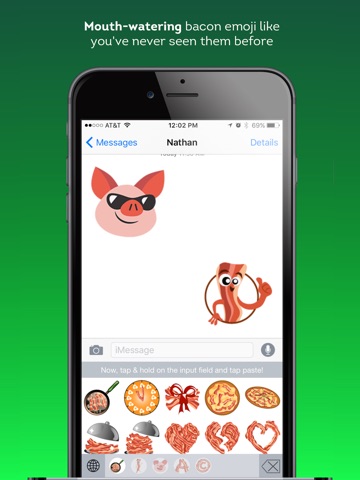 BaconMoji bacon emoji stickers screenshot 2