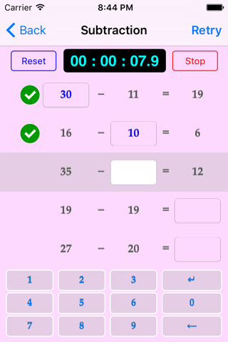 Basic Subtraction Quiz screenshot 3