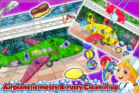 Airplane Wash Salon – Cleanup, design & decorate aeroplane in this washing game screenshot 3