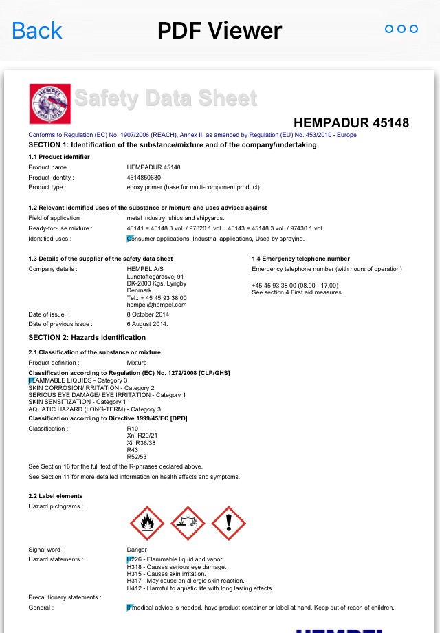 Hempel Datasheets screenshot 4