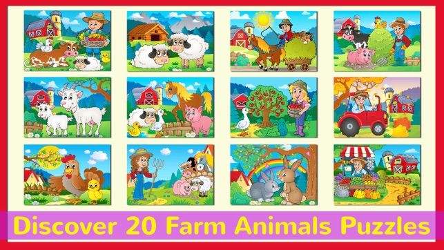 Farm Animals Jigsaw Puzzles Games HD Free For Kids(圖1)-速報App