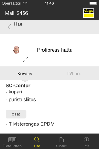 Tuoteluettelo Viega Suomi screenshot 2