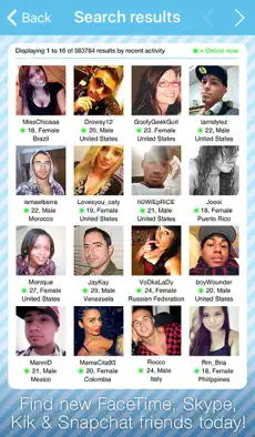 Captura de Pantalla 1 Video Chat BFF - Social Text Messenger to Match Straight, Gay, Lesbian Singles nearby for FaceTime, Skype, Kik & Snapchat calls iphone