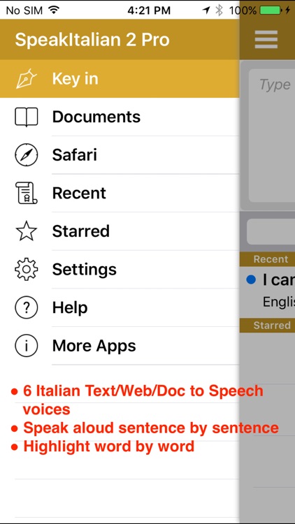 SpeakItalian 2 Pro (6 Italian Text-to-Speech) screenshot-0