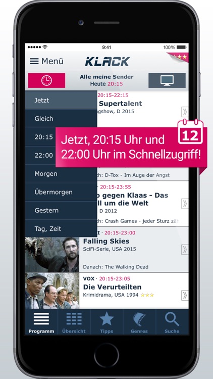 TV-Programm KLACK: gratis, schnell & übersichtlich