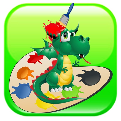 Children Paint Learning Dinosaur Free Game iOS App