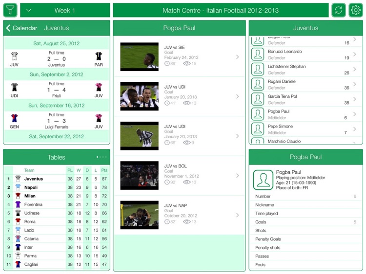 Italian Football Serie A 2012-2013 - Match Centre