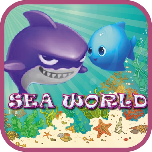Sharks and friends in the underwater world Icon